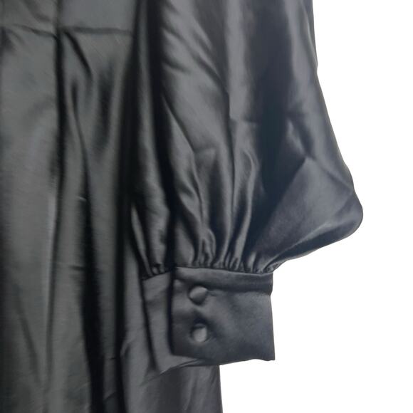 ARIAS New York Black Cold Shoulder Halter Mock Neck Midi Dress Size 4 - Picture 9 of 15